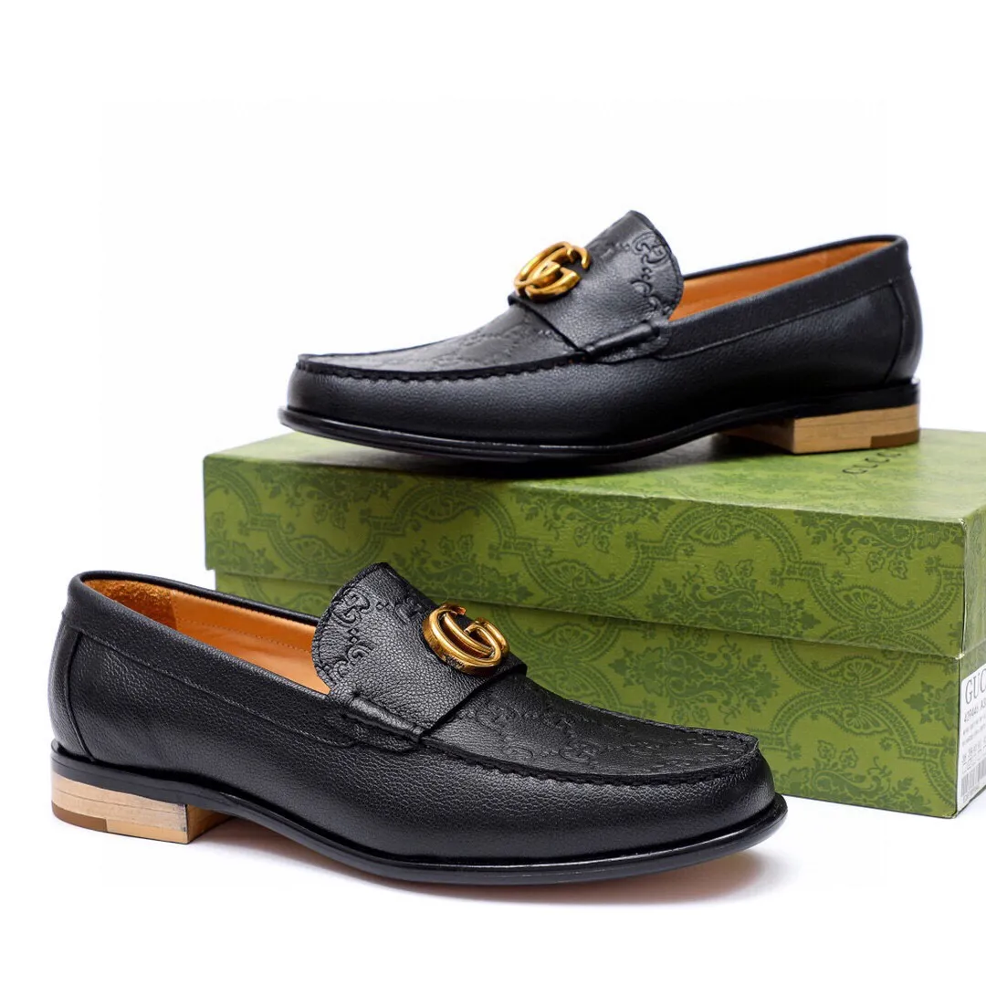 Men's shoes 💰500 💐Gucci GUCCI official website men's business formal leather shoes updated 💥Hong Kong counters synchronize new styles 💥completely one-to-one replica shipments 👍Except for zero difference in counter quality, they are all made of imported first-layer calfskin embossed uppers with original hardware buckles ➕water-dyed cow 🐂 leather lining, original combination outsole, matching code 38-44 (45🉑️customized)